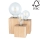 Namizna svetilka VINCENT 3xE27/15W/230V hrast - FSC certifikat