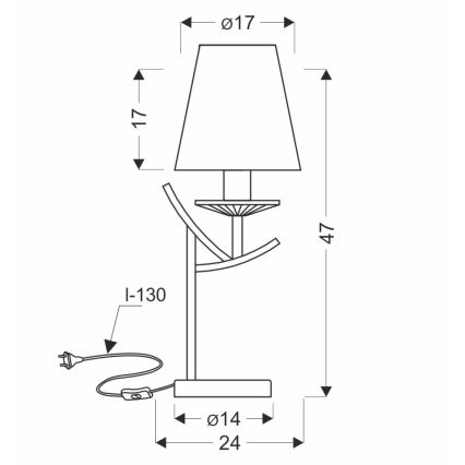 Namizna svetilka VITORIA 1xE14/40W/230V rumena/medenina