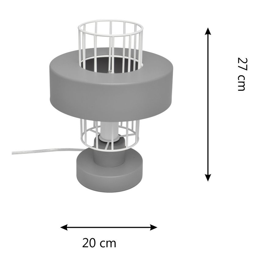 Namizna svetilka VOLTA 1xE27/15W/230V siva