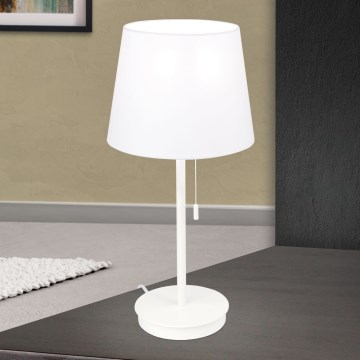 Namizna svetilka z USB priključkom LUDWIG 1xE27/40W/230V 50 cm bela