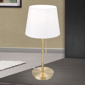 Namizna svetilka z USB priključkom LUDWIG 1xE27/40W/230V 50 cm bela/zlata