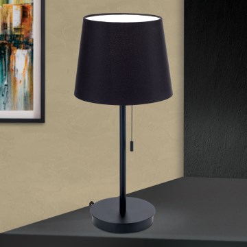Namizna svetilka z USB priključkom LUDWIG 1xE27/40W/230V 50 cm črna