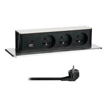 Namizna vtičnica 3x230V + USB-A + USB-C