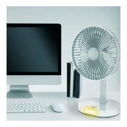 Namizni polnilni ventilator z LED svetilko 3000 mAh / 3,7 V USB-C