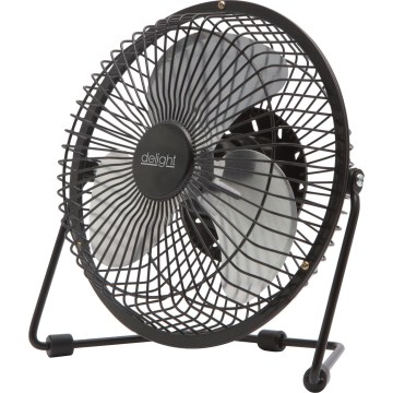 Namizni USB ventilator 1,75 W/5 V, premer 18 cm, v črni barvi