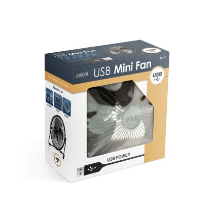 Namizni USB ventilator 1,75 W/5 V, premer 18 cm, v črni barvi