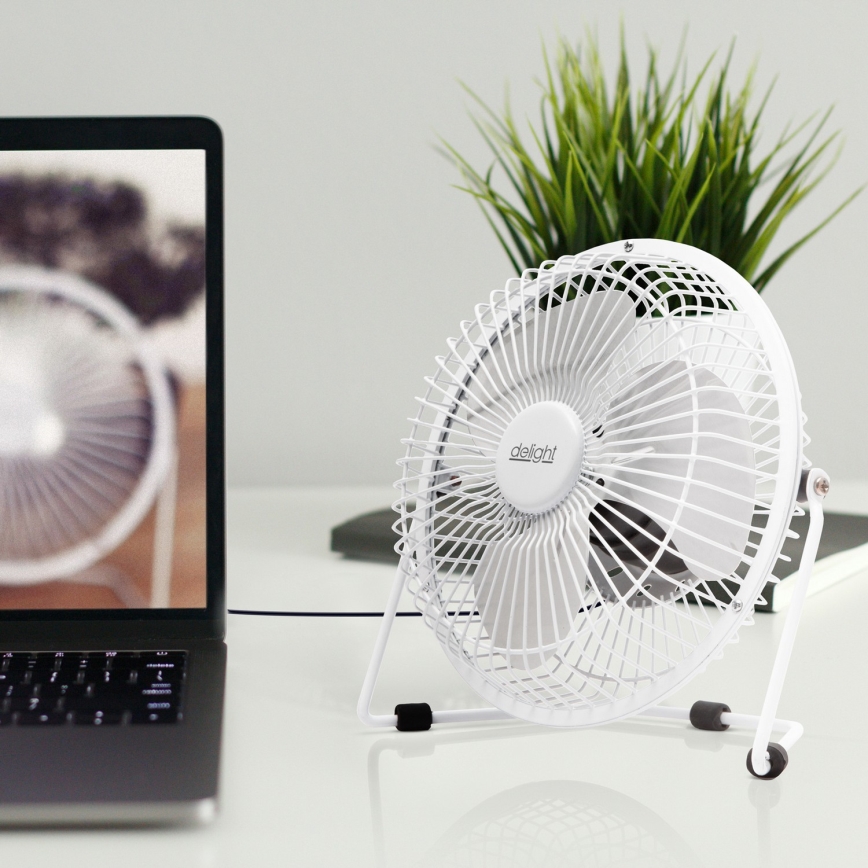 Namizni ventilator USB, 1,75 W/5 V, Ø 18 cm, bel