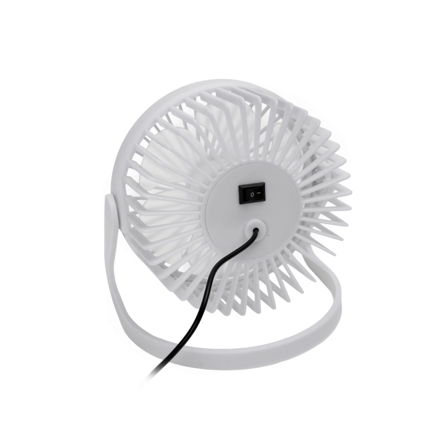 Namizni ventilator USB premera 15 cm, bela
