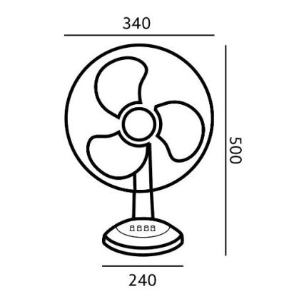 Namizni ventilator VIENTO 40W/230V bel