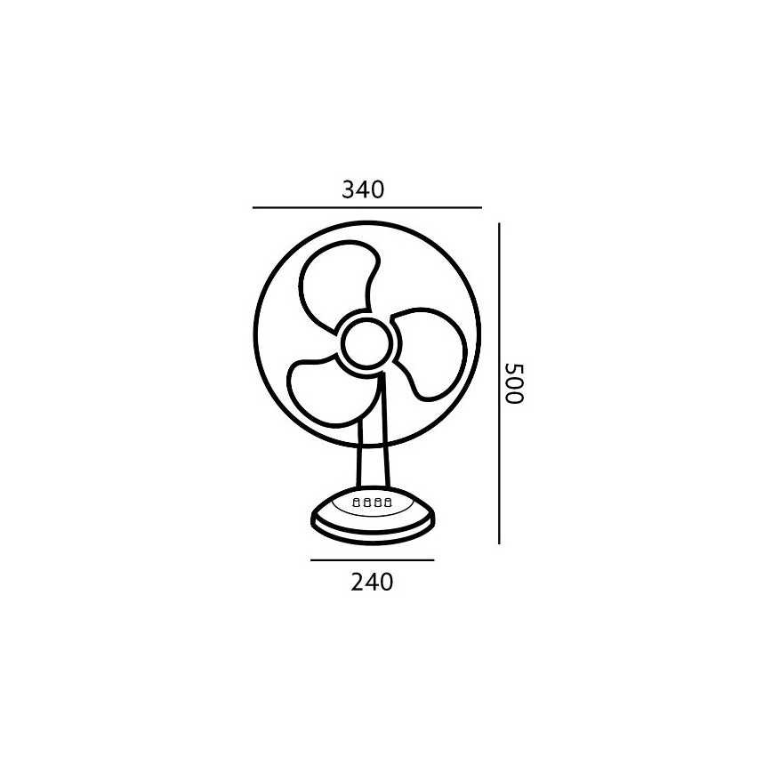 Namizni ventilator VIENTO 40W/230V bel