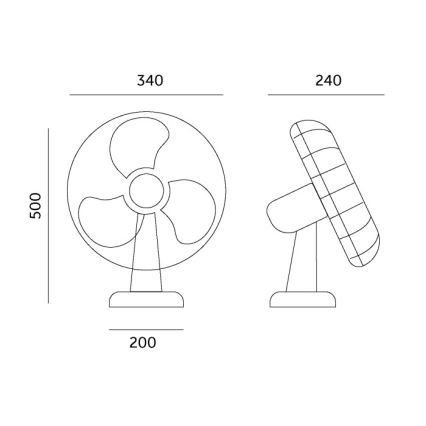 Namizni ventilator VIENTO 40W/230V črna