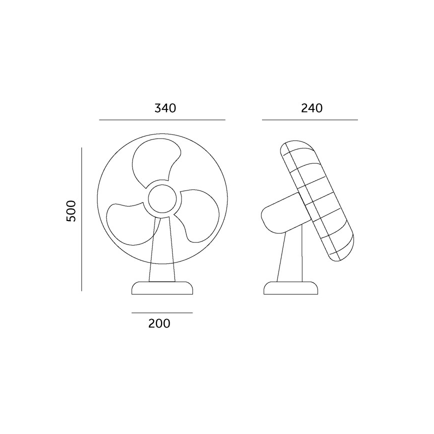 Namizni ventilator VIENTO 40W/230V črna