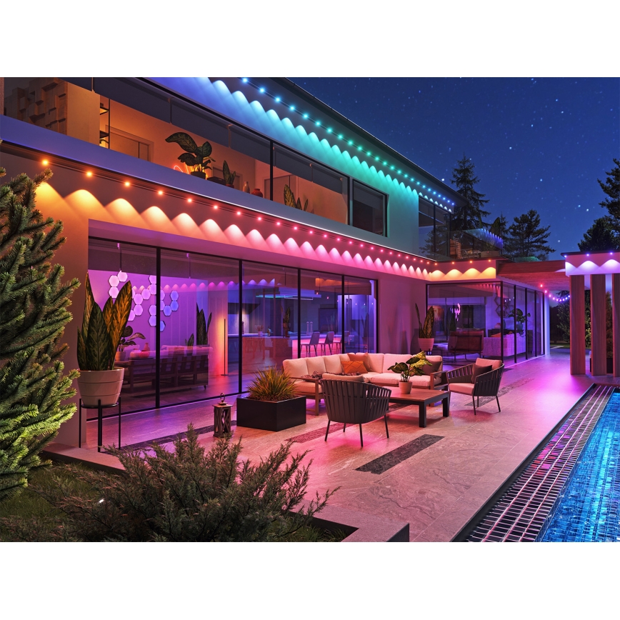 Nanoleaf - LED RGBCW zatemljiv zunanji niz 30xLED/2,4W/230V 15m 2200-6500K IP67 Wi-Fi + daljinski upravljalnik