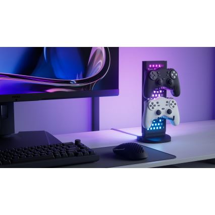 Nanoleaf - LED RGBIC Zatemnitvena namizna miza stanice 5V 2700-6500K črna