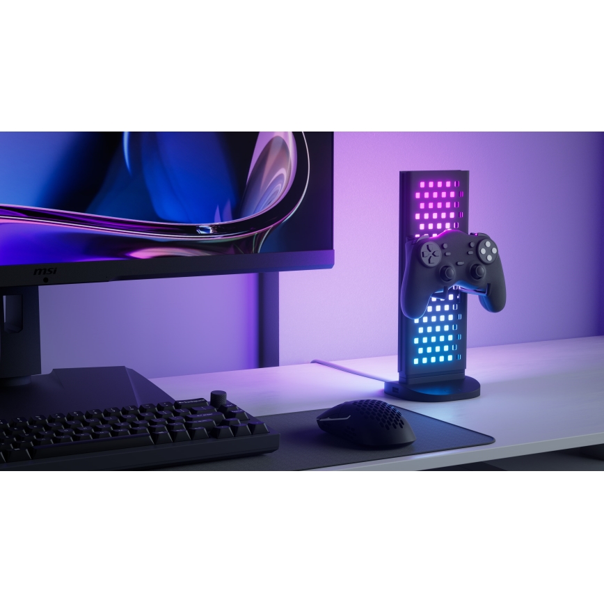 Nanoleaf - LED RGBIC Zatemnitvena namizna miza stanice 5V 2700-6500K črna