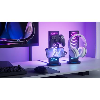 Nanoleaf - LED RGBIC Zatemnitvena namizna miza stanice 5V 2700-6500K črna