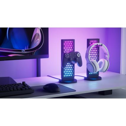 Nanoleaf - LED RGBIC Zatemnitvena namizna miza stanice 5V 2700-6500K črna