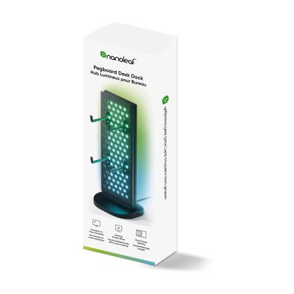 Nanoleaf - LED RGBIC Zatemnitvena namizna miza stanice 5V 2700-6500K črna