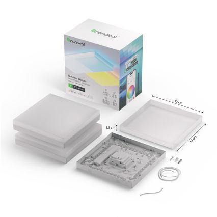 Nanoleaf - SET 3x RGBW Stropna svetilka z možnostjo zatemnitve SKYLIGHT 1xLED/18W/230V + 2xLED/16W/230V 2700-6500K Wi-Fi