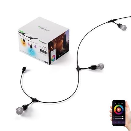 Nanoleaf - Razširitveni komplet LED RGBWIC zatemnljiv zunanji niz GIRLANDA 20xLED 15m 2700-6500K Wi-Fi IP65