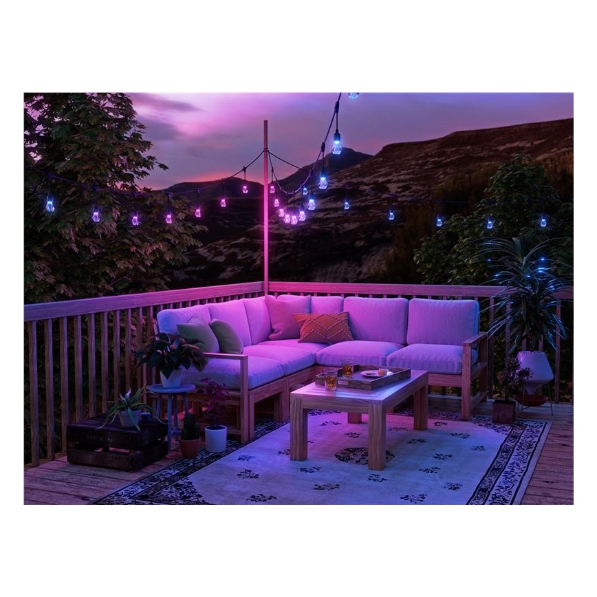 Nanoleaf - LED RGBWIC zatemljiv zunanji svetlobni niz GIRLANDA 20×LED 15 m 2700–6500 K Wi‑Fi IP65