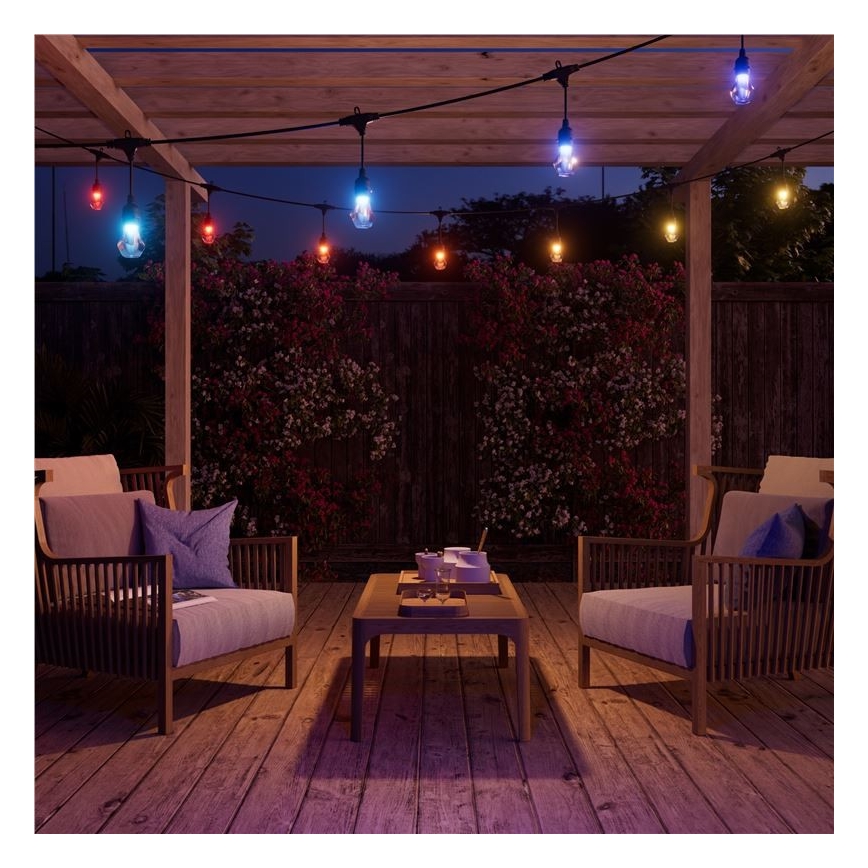 Nanoleaf - LED RGBWIC zatemljiv zunanji svetlobni niz GIRLANDA 20×LED 15 m 2700–6500 K Wi‑Fi IP65