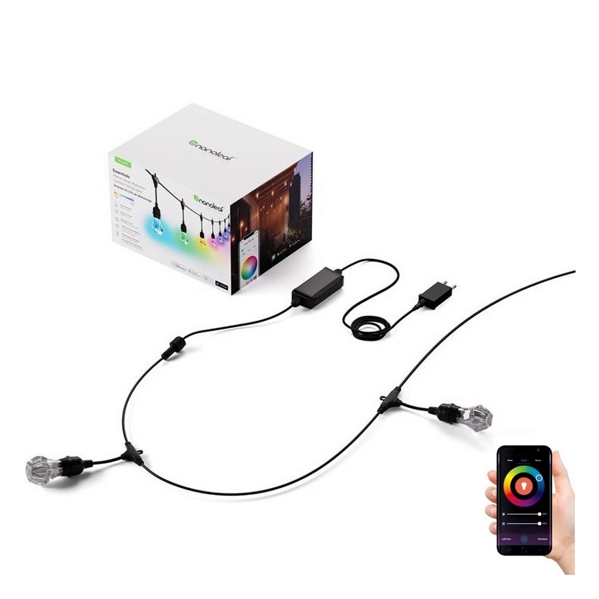 Nanoleaf - LED RGBWIC zatemljiv zunanji svetlobni niz GIRLANDA 20×LED 15 m 2700–6500 K Wi‑Fi IP65