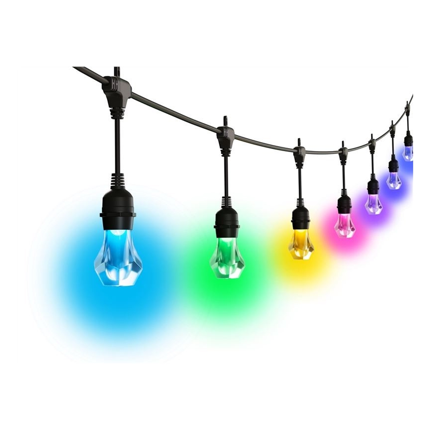 Nanoleaf - LED RGBWIC zatemljiv zunanji svetlobni niz GIRLANDA 20×LED 15 m 2700–6500 K Wi‑Fi IP65