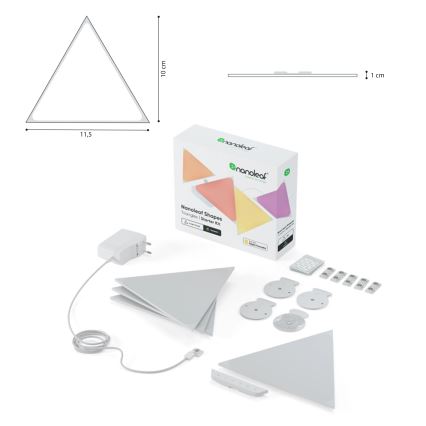 Nanoleaf - KOMPLET 10x LED RGB Zatemnitveni panel TRIANGLES LED/0,5W/230V Wi-Fi