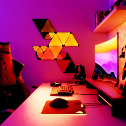 Nanoleaf - Dodatek SET 10x LED RGBW Zatemnitveni panel MINI TRIANGLES LED/0,54W/230V 1200-6500K Wi-Fi