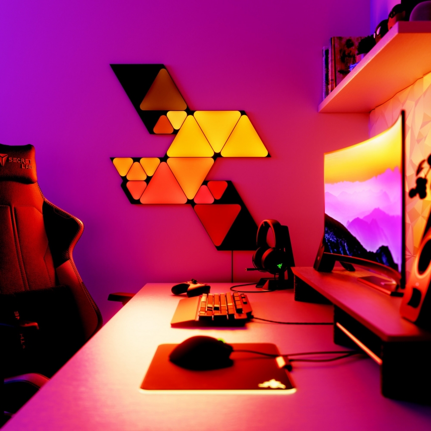 Nanoleaf - Dodatek SET 10x LED RGBW Zatemnitveni panel MINI TRIANGLES LED/0,54W/230V 1200-6500K Wi-Fi