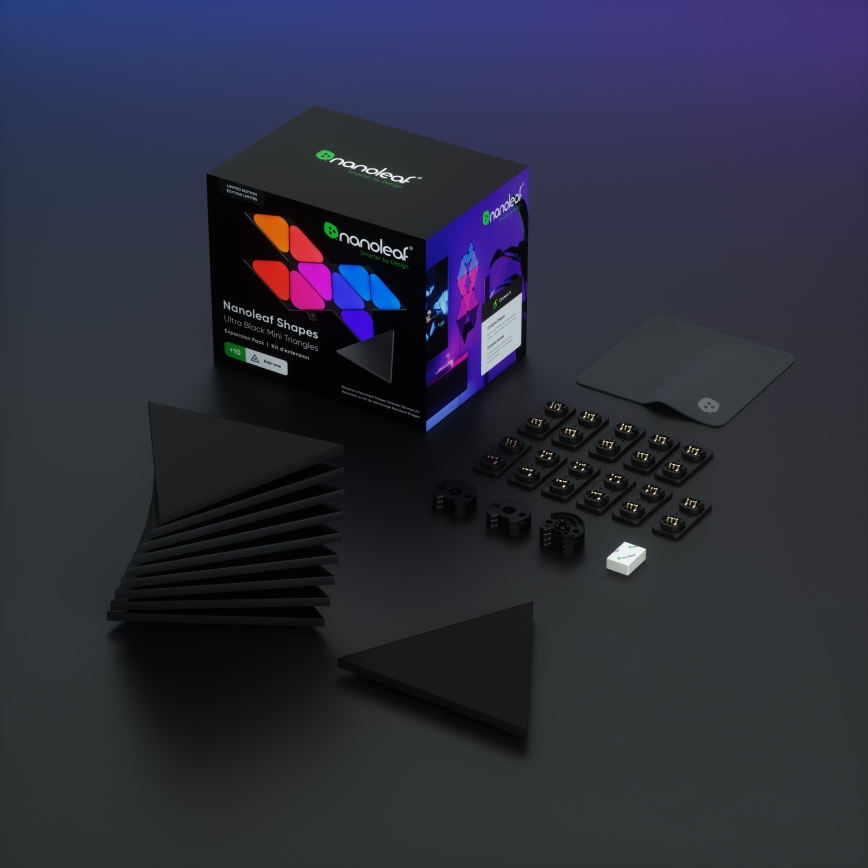 Nanoleaf - Dodatek SET 10x LED RGBW Zatemnitveni panel MINI TRIANGLES LED/0,54W/230V 1200-6500K Wi-Fi