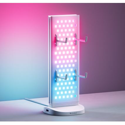 Nanoleaf - LED RGBIC namizna polnilna postaja 3 v 1 z nastavljivo svetlostjo 5V 2700-6500K bela