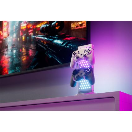 Nanoleaf - LED RGBIC namizna polnilna postaja 3 v 1 z nastavljivo svetlostjo 5V 2700-6500K bela