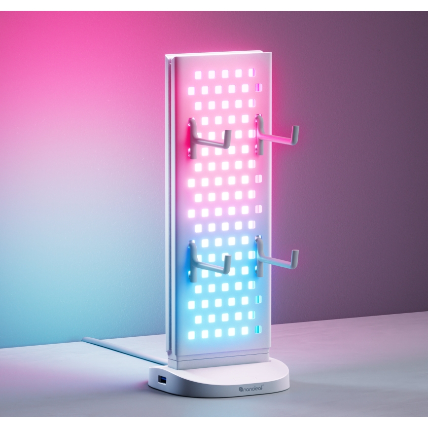 Nanoleaf - LED RGBIC Zatemnjevalna polnilna namizna postaja 3v1 5V 2700-6500K črna