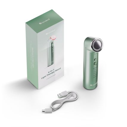 Nanoleaf - LED ultrazvočni aparat za pomlajevanje kože 6 v 1, 5 W/2500 mAh, mint zelena