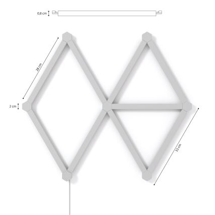 Nanoleaf - SET 9x LED RGBW Zatemnitveni trak LINES LED/2W/230V 1200-6000K Wi-Fi