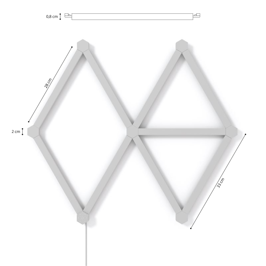 Nanoleaf - SET 9x LED RGBW Zatemnitveni trak LINES LED/2W/230V 1200-6000K Wi-Fi