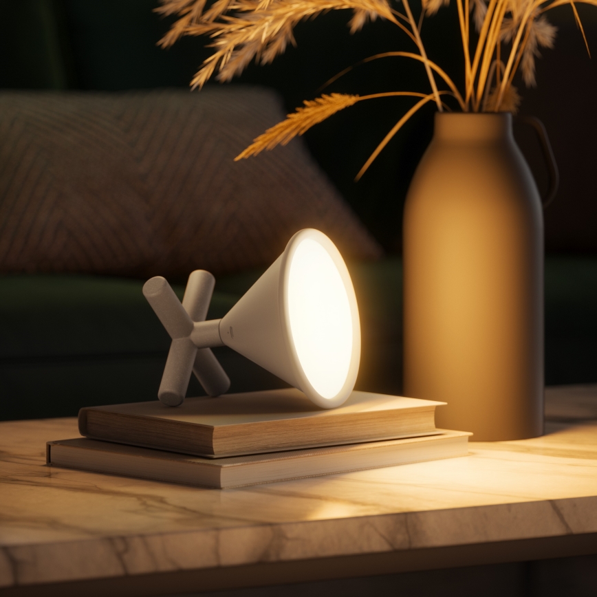 Nanoleaf - LED RGBW Zatemnitvena polnilna namizna svetilka UMBRA CONO LED/2,4W/5V 2700-6500K 2530 mAh siva