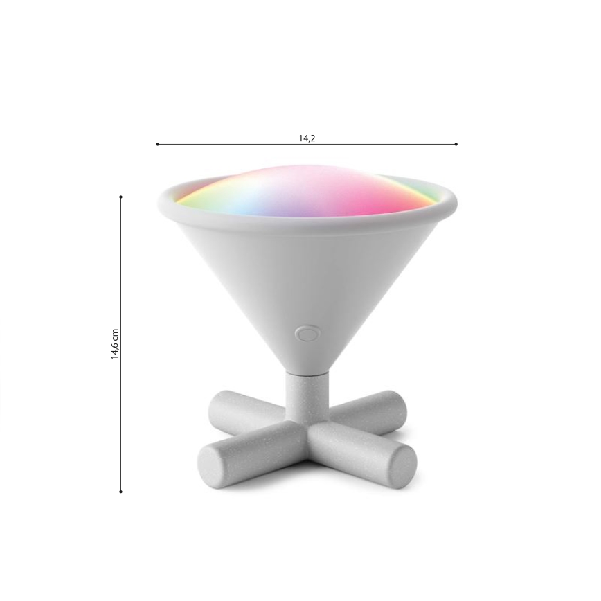 Nanoleaf - LED RGBW Zatemnitvena polnilna namizna svetilka UMBRA CONO LED/2,4W/5V 2700-6500K 2530 mAh siva