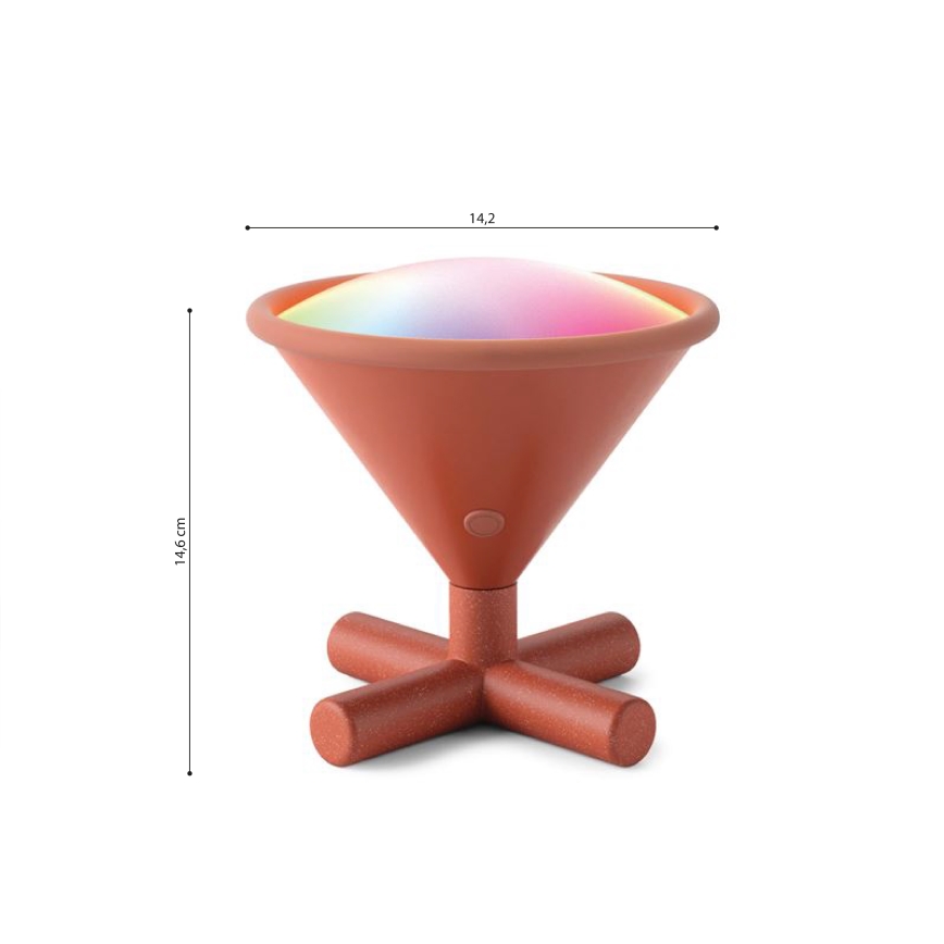 Nanoleaf - LED RGBW Zatemnitvena polnilna namizna svetilka UMBRA CONO LED/2,4W/5V 2700-6500K 2530 mAh rjava