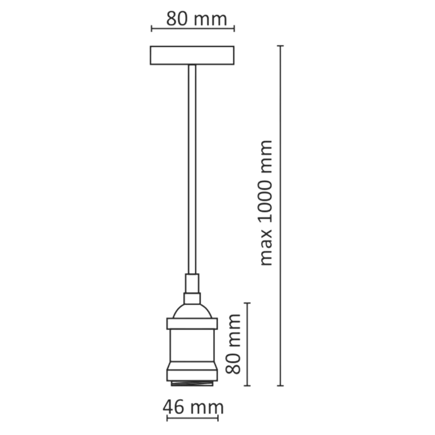 Napajalni kabel 1xE27/20W/230V zlat
