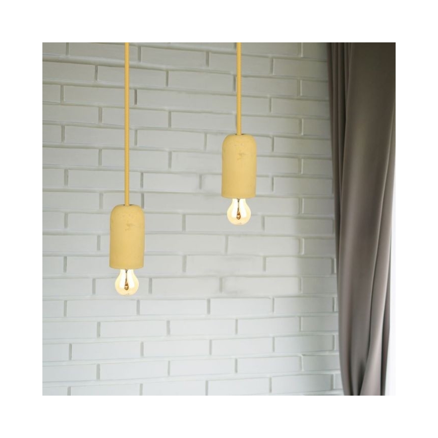 Napajalni kabel 1xE27/60W/230V beton/bež