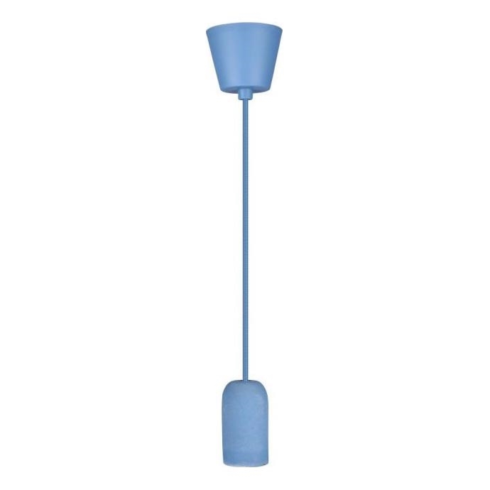 Napajalni kabel 1xE27/60W/230V beton/modra