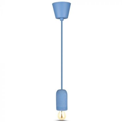 Napajalni kabel 1xE27/60W/230V beton/modra