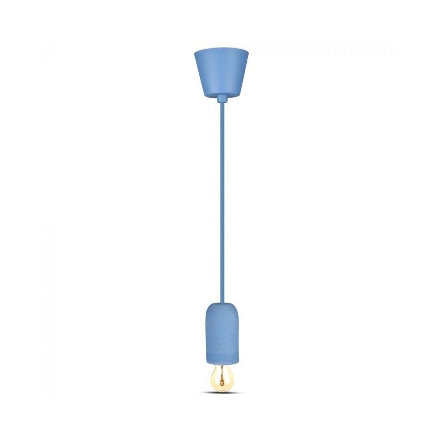 Napajalni kabel 1xE27/60W/230V beton/modra