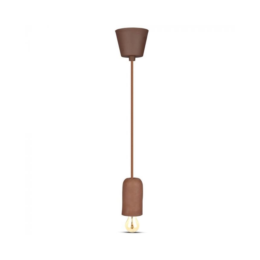 Napajalni kabel 1xE27/60W/230V beton/rjava