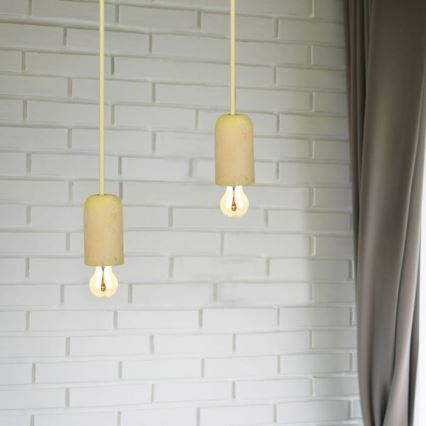 Napajalni kabel 1xE27/60W/230V beton/rumena