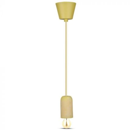 Napajalni kabel 1xE27/60W/230V beton/rumena