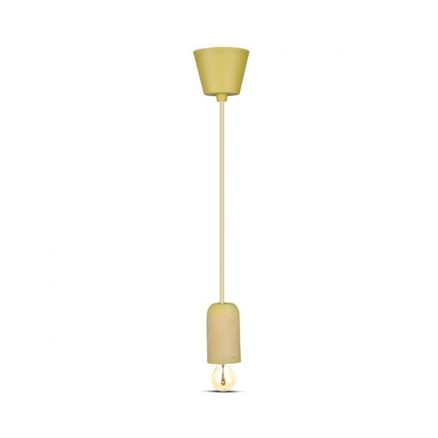Napajalni kabel 1xE27/60W/230V beton/rumena